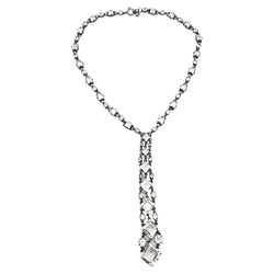 SJ3183 - White Topaz Necklace set in Silver Settings