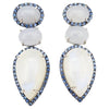 SJ3167 - Chalcedony, Moonstone and Blue Sapphire Earrings set in Silver Settings