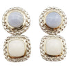 SJ3183 - Chalcedony and Agate Earrings set in Silver Settings