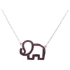 SJ6402 - Ruby Elephant Necklace set in Silver Settings