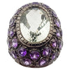 SJ3146 - Amethyst with Green Amethyst Ring set in Silver Settings