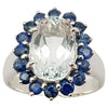 SJ3147 - Aquamarine with Blue Sapphire Ring set in Silver Settings