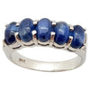 SJ3088 - Cabochon Blue Sapphire with Cubic Zirconia Ring set in Silver Settings
