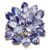 SJ3072 - Tanzanite with Cubic Zirconia Ring set in Silver Settings