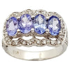 SJ3087 - Tanzanite with Cubic Zirconia Ring set in Silver Settings