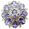 SJ3070 - Tanzanite with Cubic Zirconia Ring set in Silver Settings