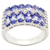 SJ3069 - Tanzanite with Cubic Zirconia Ring set in Silver Settings