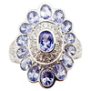 SJ3066 - Tanzanite with Cubic Zirconia Ring set in Silver Settings