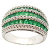 SJ3063 - Emerald with Cubic Zirconia Ring set in Silver Settings