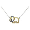 SJ3043 - Blue Sapphire and Yellow Sapphire Elephant Necklace set in Silver Settings