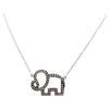 SJ3043 - White Sapphire Elephant Necklace set in Silver Settings