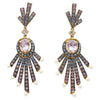 SJ3018 - Pink Amethyst, Pink Sapphire, Blue Sapphire and Pearl Earrings set in Silver