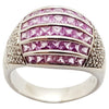 SJ2850 - Pink Sapphire with Cubic Zirconia Ring set in Silver Settings