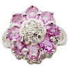 SJ6386 - Pink Sapphire with Cubic Zirconia Ring set in Silver Settings