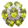 SJ3030 - Peridot with Cubic Zirconia Ring set in Silver Settings