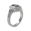 JR0020K - Blue Sapphire with Diamond Ring set in 18K White Gold Setting