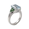 JR0341M - Aquamarine with Tsavorite Ring set in Platinum 900 Setting
