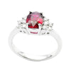 JR0440M - Unheated Ruby with Diamond Ring set in Platinum 950 Setting