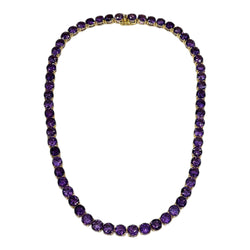 JN0006K - Amethyst Necklace Set in 18K Gold Setting