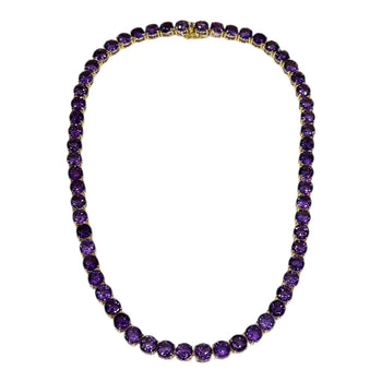 JN0006K - Amethyst Necklace Set in 18K Gold Setting
