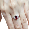 JR0440M - Unheated Ruby with Diamond Ring set in Platinum 950 Setting