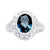 JR0020K - Blue Sapphire with Diamond Ring set in 18K White Gold Setting