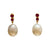 JE0440K - South Sea Pearl with Ruby Earrings Set in 18K Gold Setting