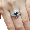JR0020K - Blue Sapphire with Diamond Ring set in 18K White Gold Setting
