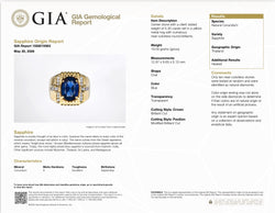 JR0356K - Blue Sapphire with Diamond Men’s Ring Set in 18K Gold Setting