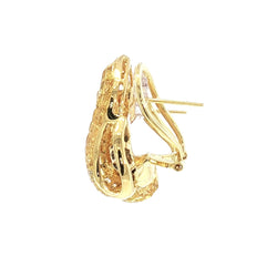 JE0364K - Invisible Set Yellow and Pastel Blue Sapphire Earrings Set in 18K Gold Setting