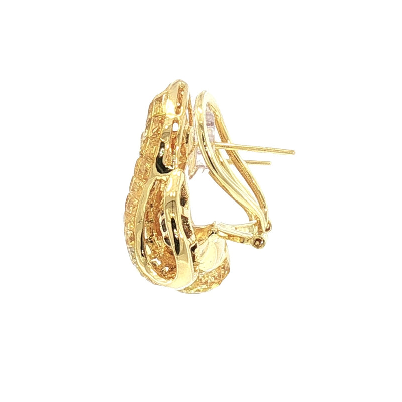 JE0364K - Invisible Set Yellow and Pastel Blue Sapphire Earrings Set in 18K Gold Setting