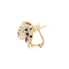 JE0363K - Panther Earrings with Cabuchon Ruby, Sapphire, Emerald, and Diamond Earrings Set in 18K Gold Setting