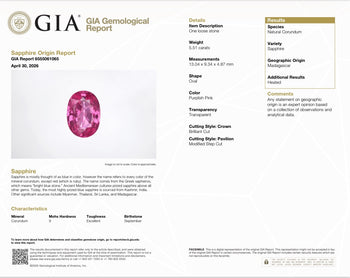 JR0342K - Pink Sapphire with Diamond Ring Set in 18K White & Rose Gold Setting
