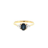 JR0423K - Blue Sapphire with Diamond Ring Set in 18K Gold Setting