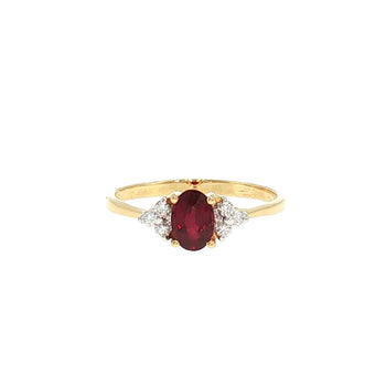 JR0420K - Ruby with Diamond Ring Set in 18K Gold Setting
