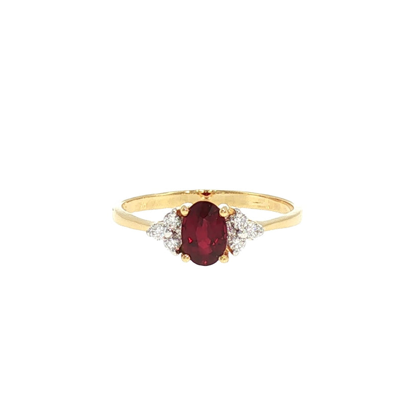JR0420K - Ruby with Diamond Ring Set in 18K Gold Setting