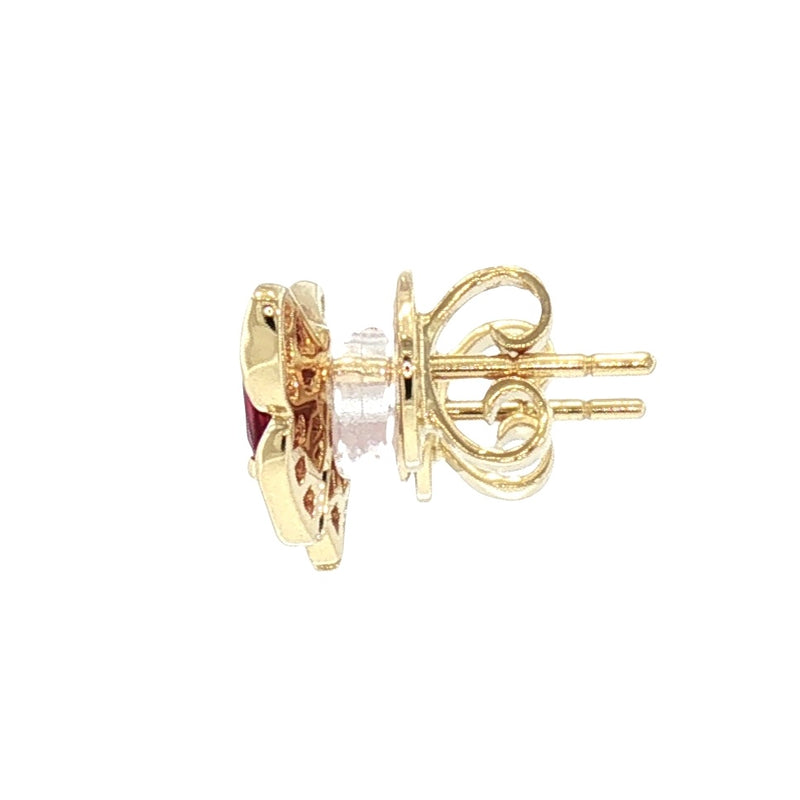 JE0360K - Ruby Butterfly Earrings Set in 18K Gold Setting