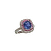 Blue & Pink Sapphire with Diamond Ring set in 18k White Gold Setting