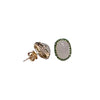 JE0001K - Lavender Jade and Tsavorite Earrings set in 18k Rose Gold Setting