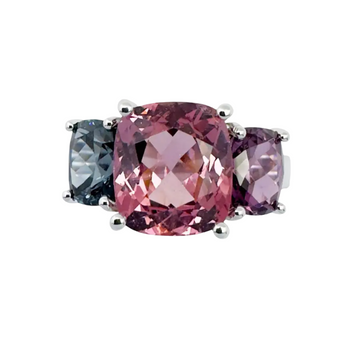 JR0039M - Spinel with Iolite Ring set in 18K Rose Gold Setting