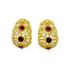 JE0030L - Ruby with Diamond Earrings set in 18K Gold Setting