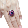 JR0676L - Blue-Violet Sapphire, Pink Sapphire and Purple Sapphire Ring in 18K Rose Gold Setting