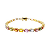 JB0170L - Multi Color Sapphire Tennis Bracelet set in 18K Gold Setting