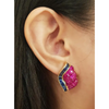 JE0337L - Ruby and Blue Sapphire Earrings set in 18K Gold Setting