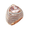 JR0504L - Trillion Morganite with Diamond Ring set in 18K Rose Gold Setting