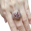 JR0504L - Trillion Morganite with Diamond Ring set in 18K Rose Gold Setting