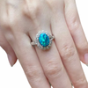 JR0506L - Black Opal with Diamond Ring set in Platinum 900 Setting