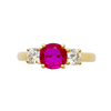 JR0332L - Unheated Burmese Ruby with Diamond Ring set in 18K Gold Setting