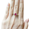 JR0332L - Unheated Burmese Ruby with Diamond Ring set in 18K Gold Setting