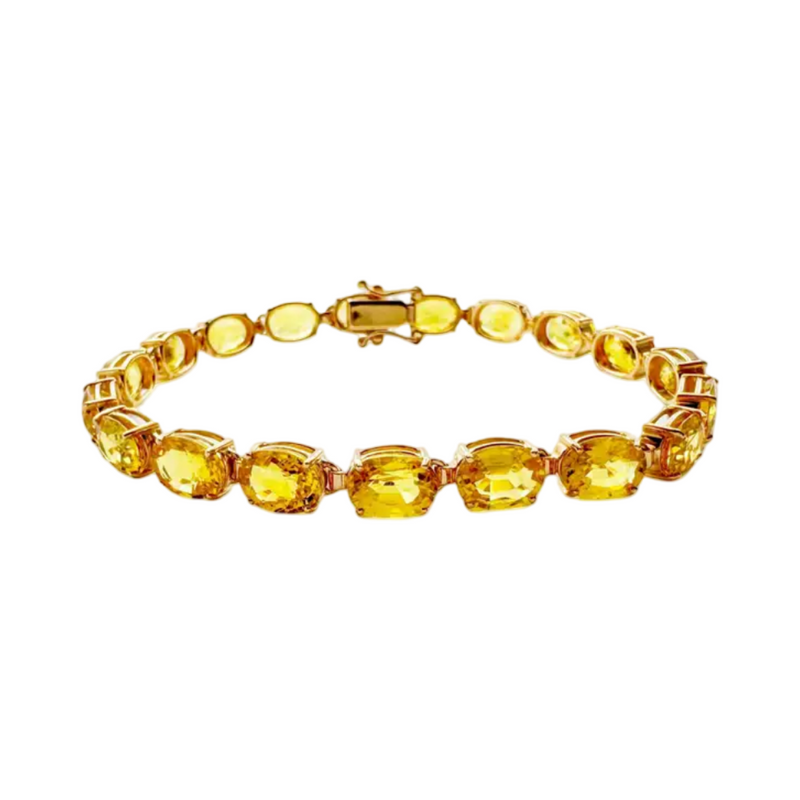 JB0102M - Yellow Sapphire Tennis Bracelet set in 18K Gold Setting